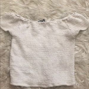 off the shoulder white brandy top